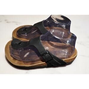 Birkenstock Gizeh Black Leather Sandals Women’s Size 37 (US 6-6.5) Germany